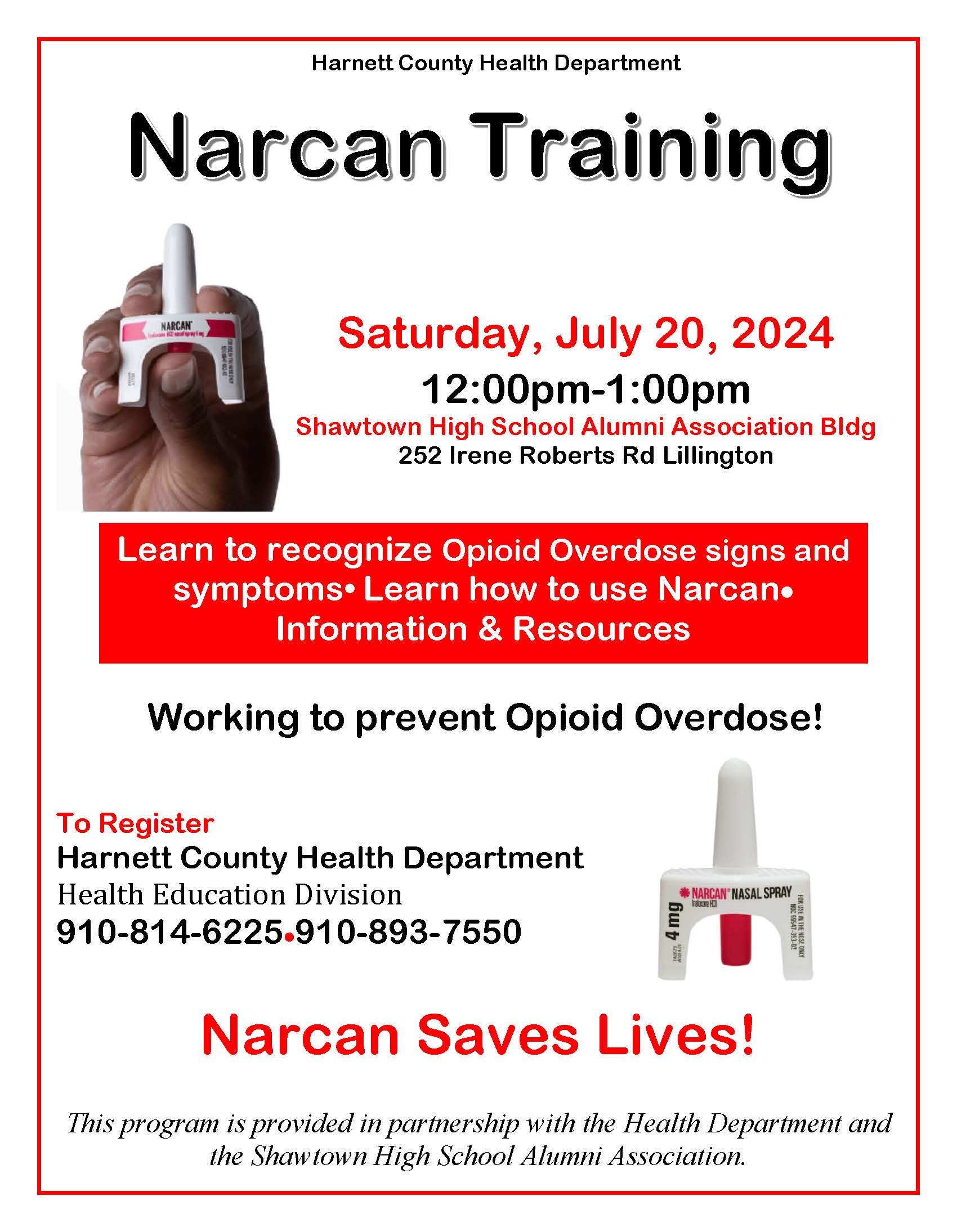 Narcan Training- July 20, 2024 