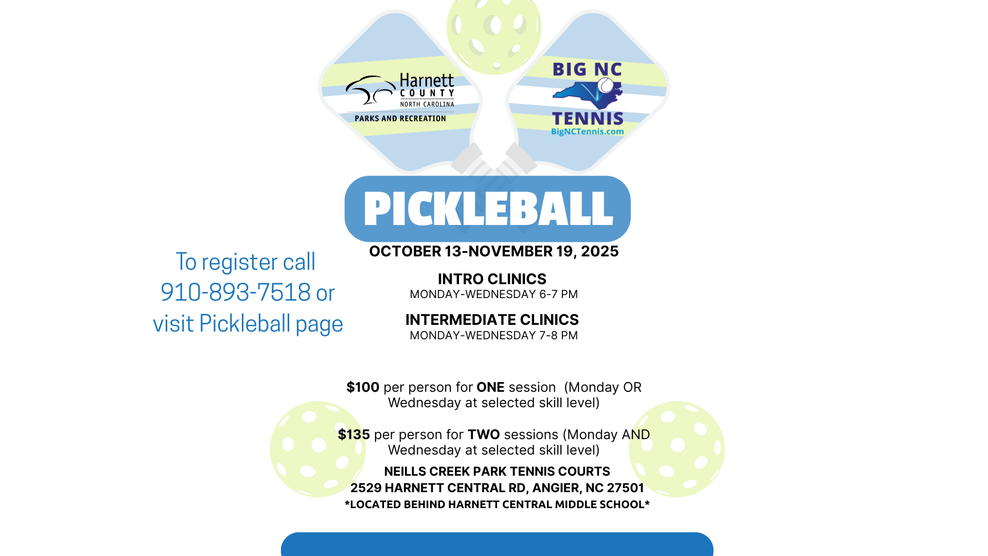 Pickleball Clinics- Fall 2025