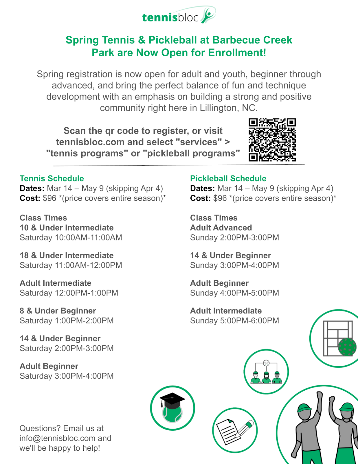 Pickleball Clinics- Spring 2026- Barbecue Creek Park