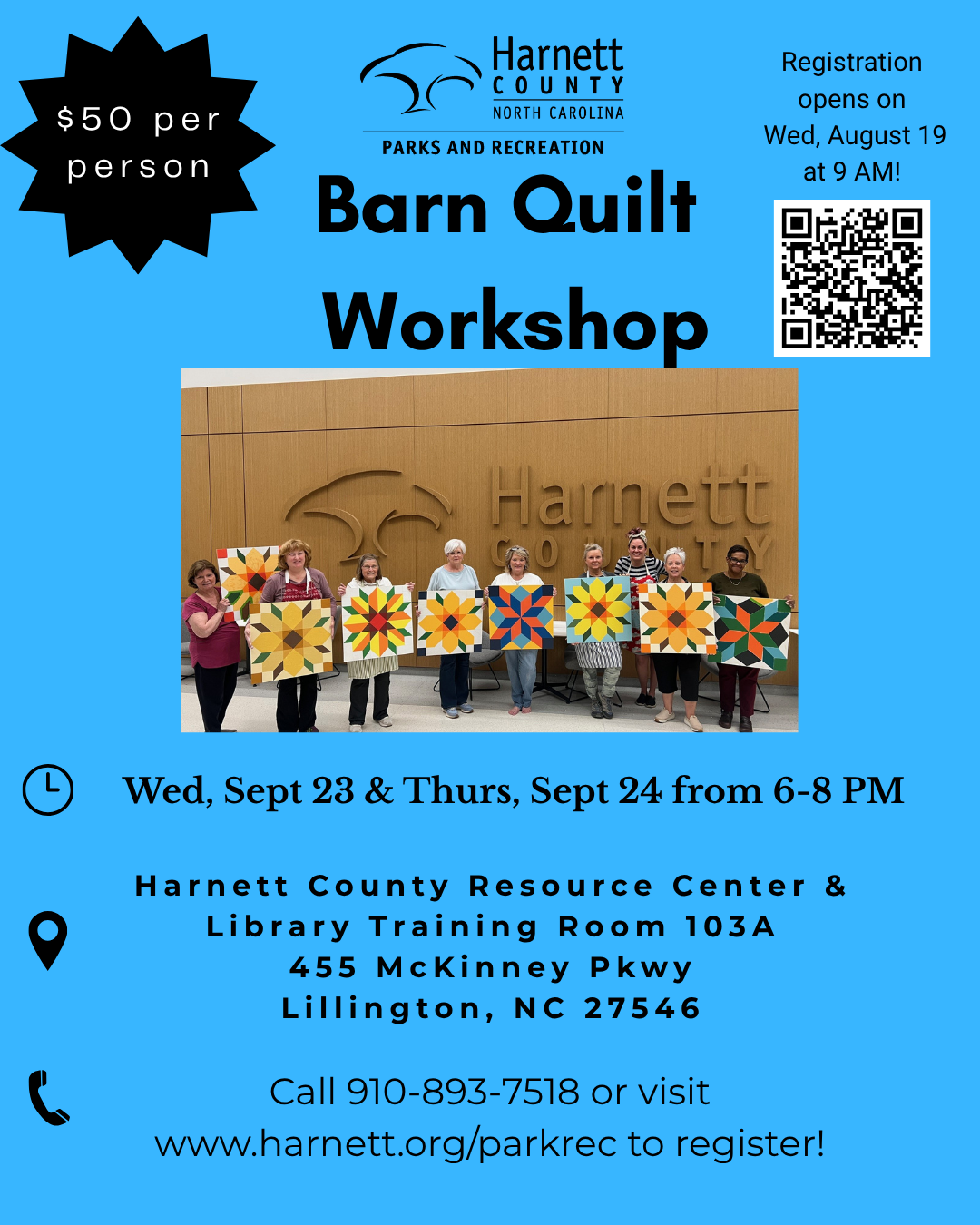 September 2026 Barn Quilt Workshop!