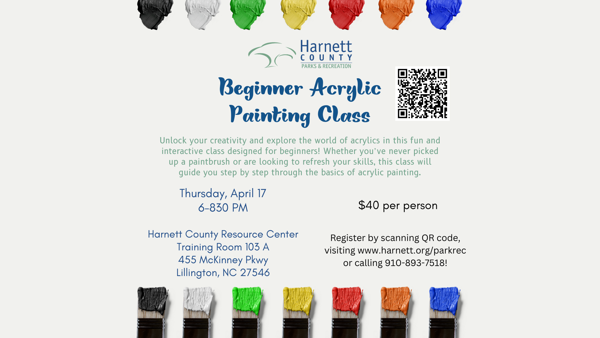 Beginner Acrylic Painting Class- April 2025