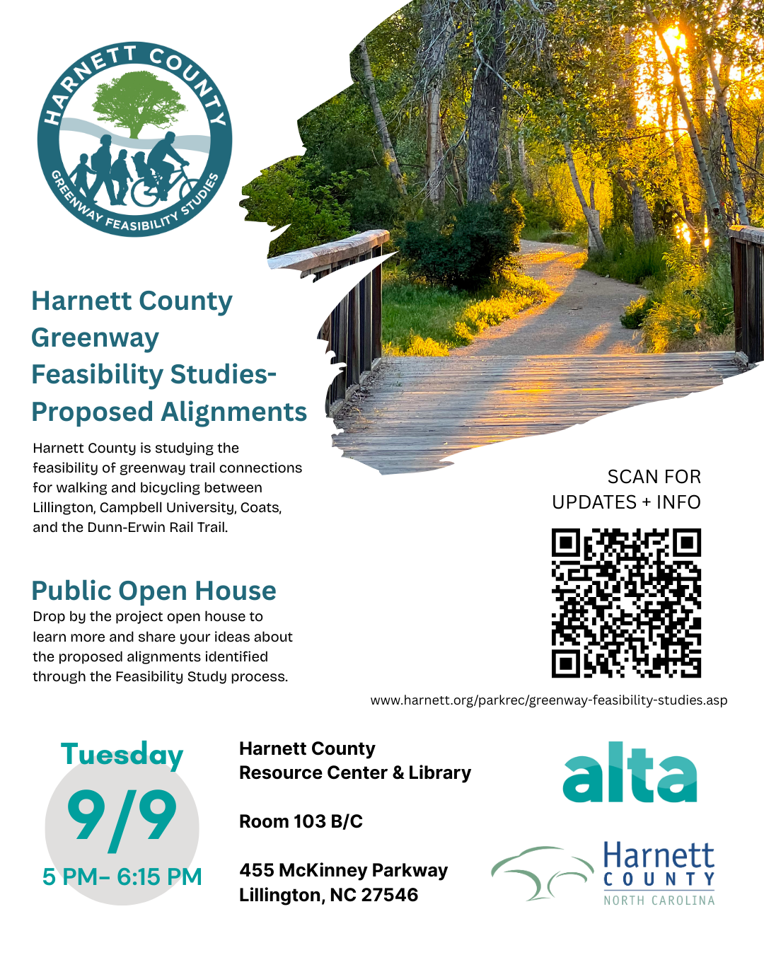 Open House-Harnett County Greenway Feasibility Studies Preferred Alignments