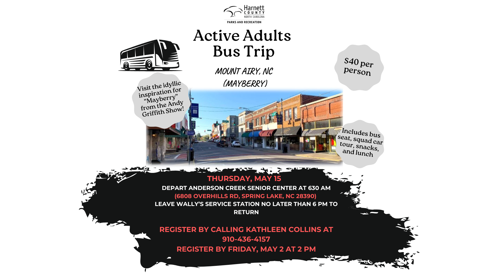 Anderson Creek Senior Center Bus Trip- Mt Airy