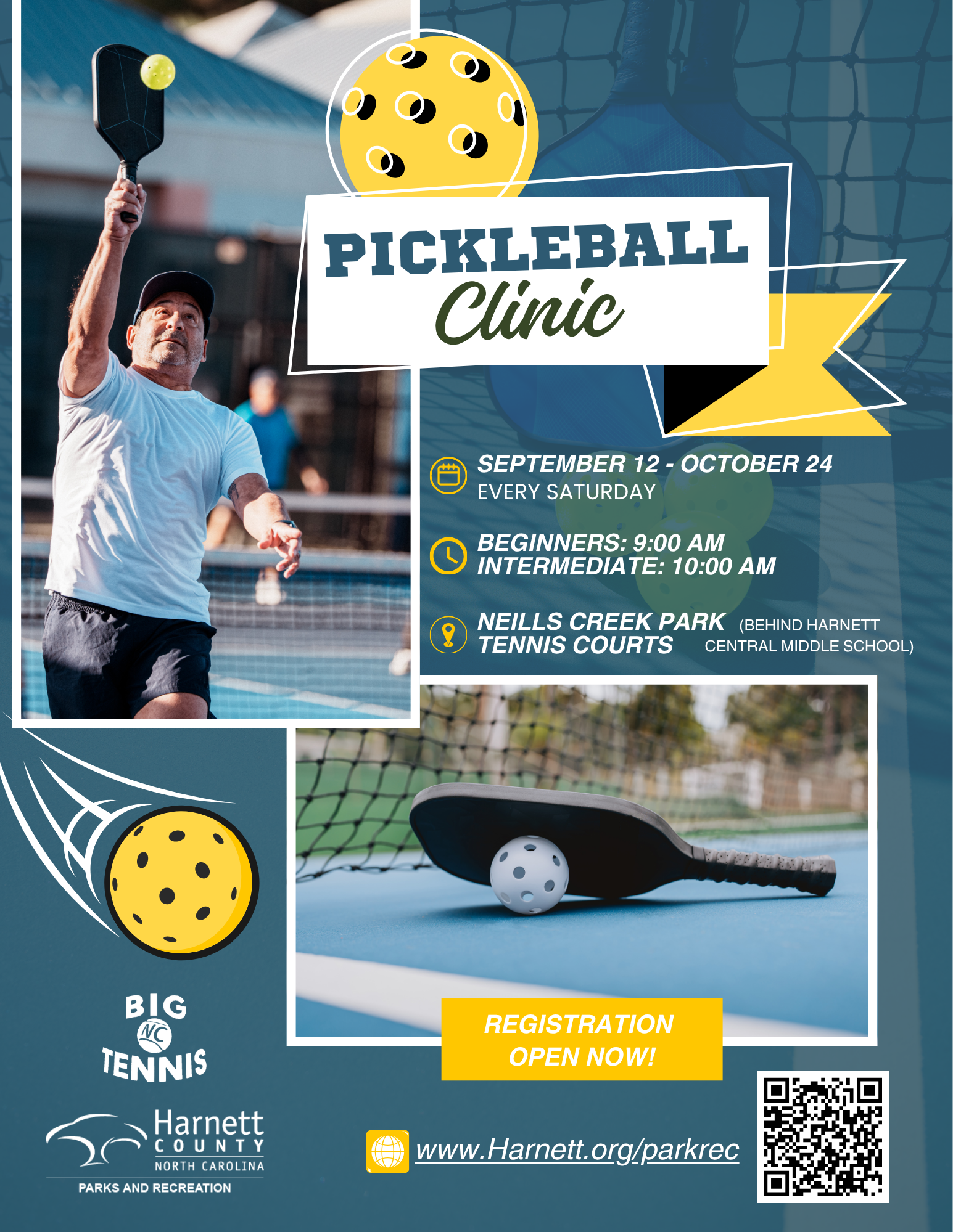 Pickleball Clinics- Fall 2026- Neills Creek Park