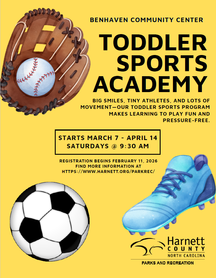 Socca Tots & Toddler Sports Academy- Benhaven Community Center - Registration Begins February 11, 2026