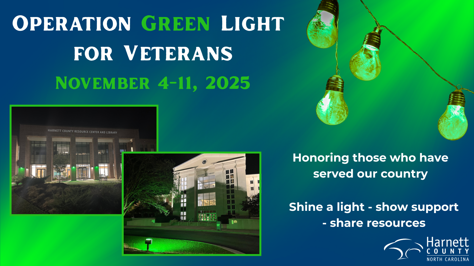 Title reads: Operation Green Light for Veterans