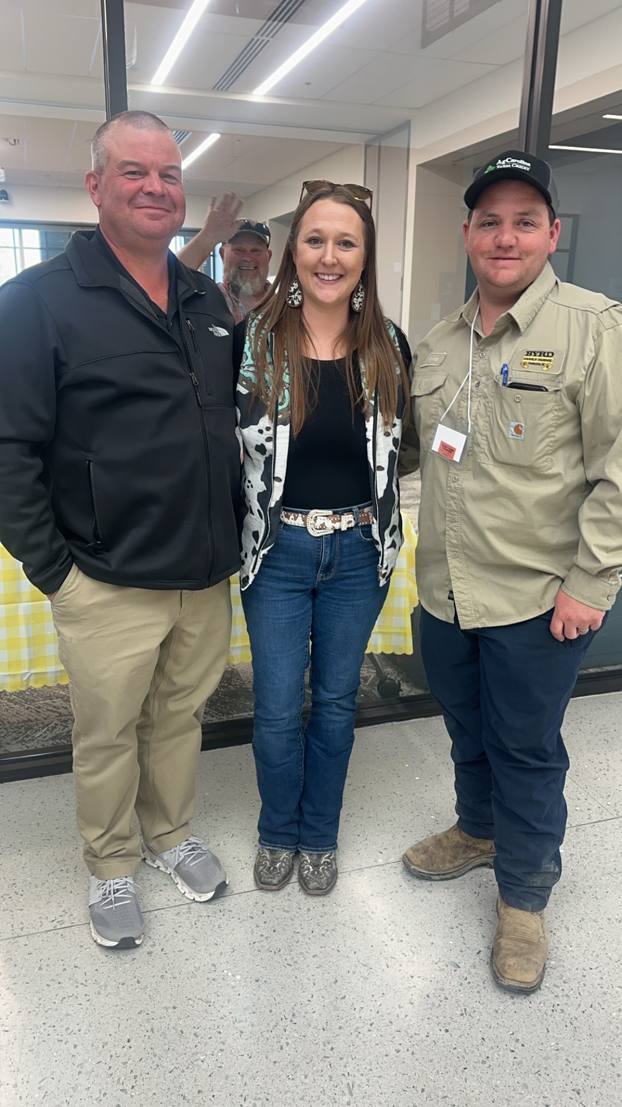 Harnett SWCD Supervisors, Ryan Patterson and James Michel Byrd with Morgan Pope