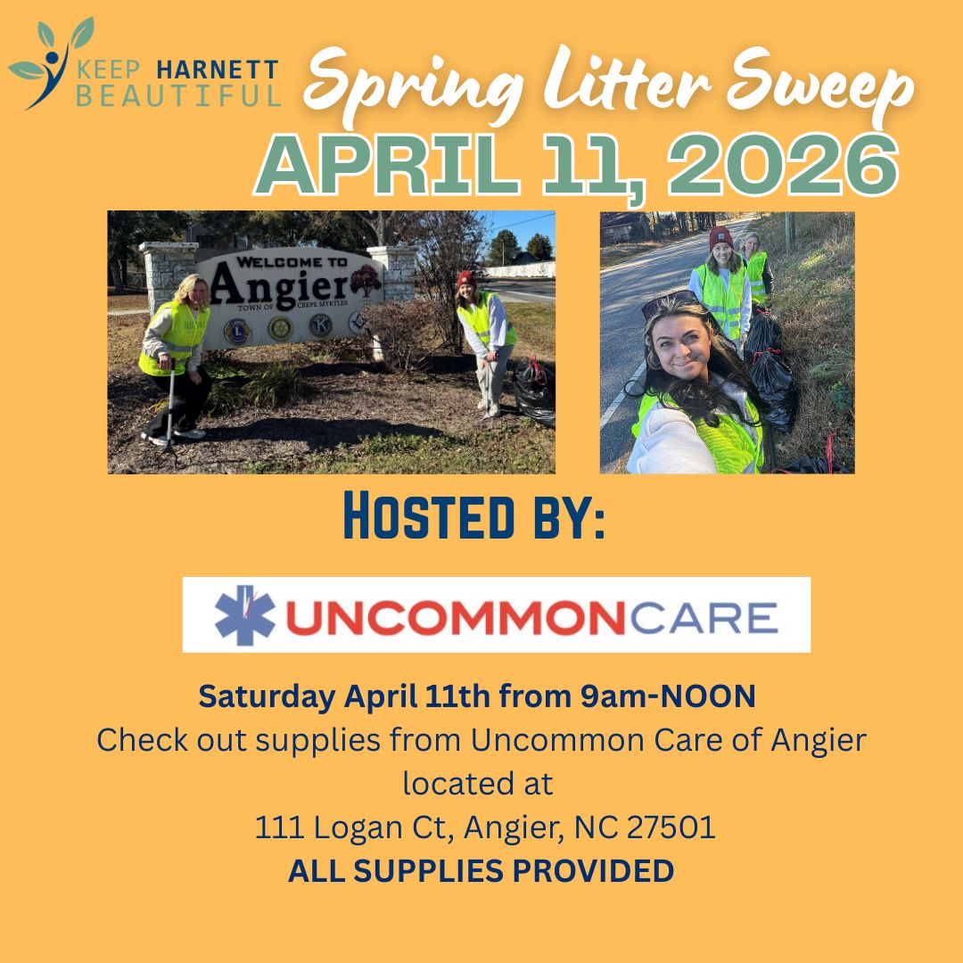 Saturday April 11th from 9am-NOON  Check out supplies from Uncommon Care of Angier 